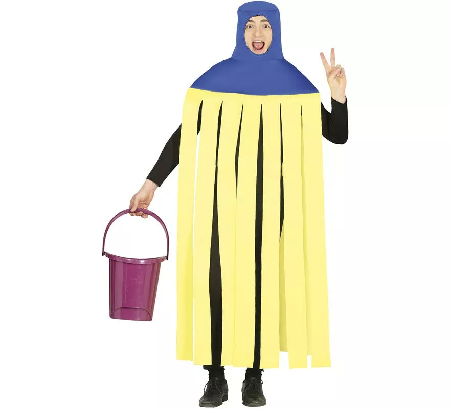 Translation missing: fr.Disfraz de Fregona amarilla y azul para adultos