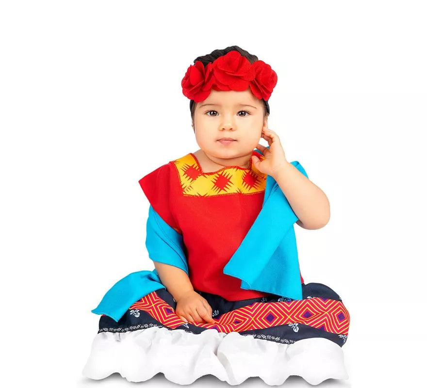 Translation missing: fr.Disfraz de Frida Kahlo Clásica con tocado para bebé y niña