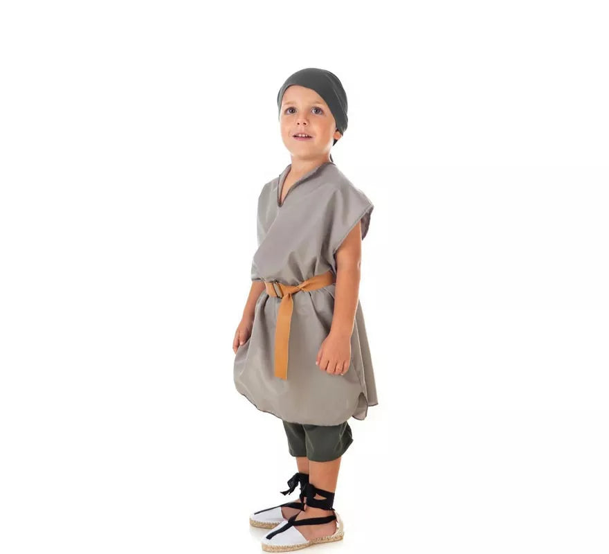Translation missing: fr.Disfraz de Frutero Medieval gris con pañuelo para niño