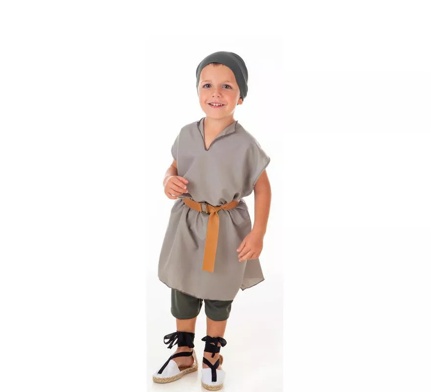 Translation missing: fr.Disfraz de Frutero Medieval gris con pañuelo para niño