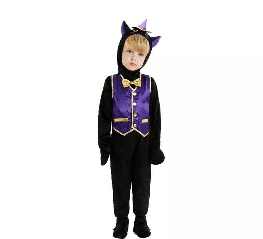 Translation missing: fr.Disfraz de Gatito en traje con capucha y pajarita para bebé y niño