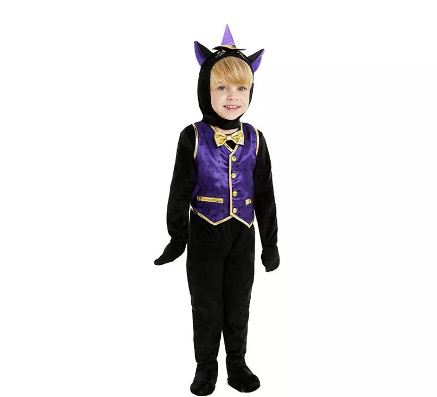 Translation missing: fr.Disfraz de Gatito en traje con capucha y pajarita para bebé y niño