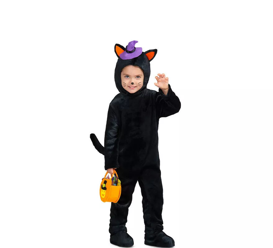Translation missing: fr.Disfraz de Gatito Negro con Calabaza para bebé y niños