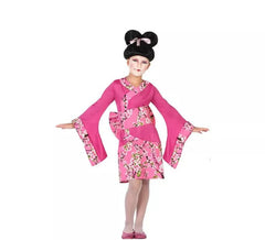 Déguisement de Geisha Rose avec fleurs pour fille