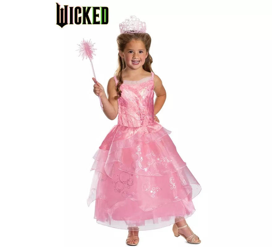 Translation missing: fr.Disfraz de Glinda Deluxe de Wicked para niña