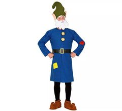 Déguisement nain ouvrier bleu homme