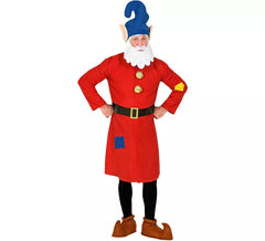Déguisement nain ouvrier rouge homme