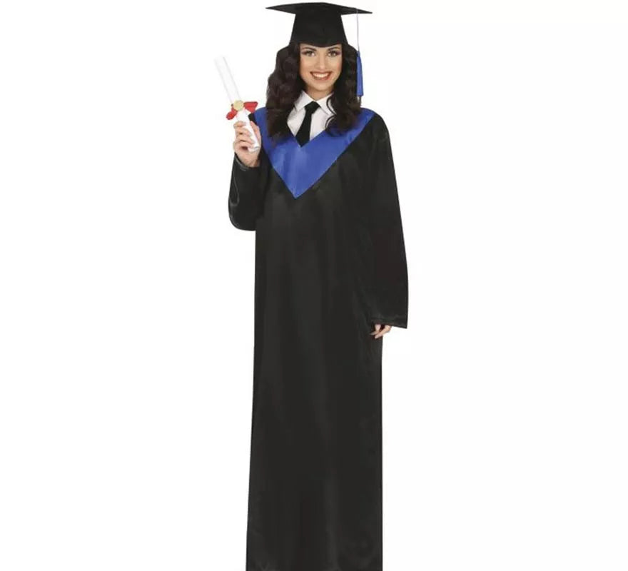 Translation missing: fr.Disfraz de Graduado negro y azul adulto