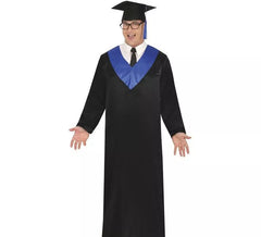 Déguisement diplômé noir et bleu adulte