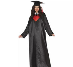Déguisement diplômé noir et rouge adulte