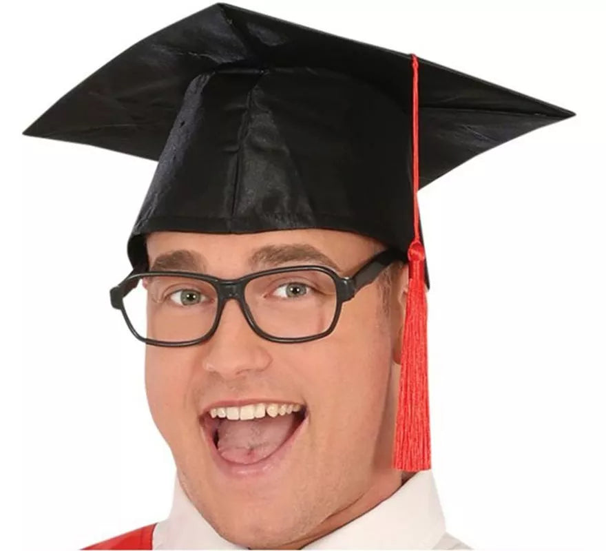 Translation missing: fr.Disfraz de Graduado negro y rojo adulto