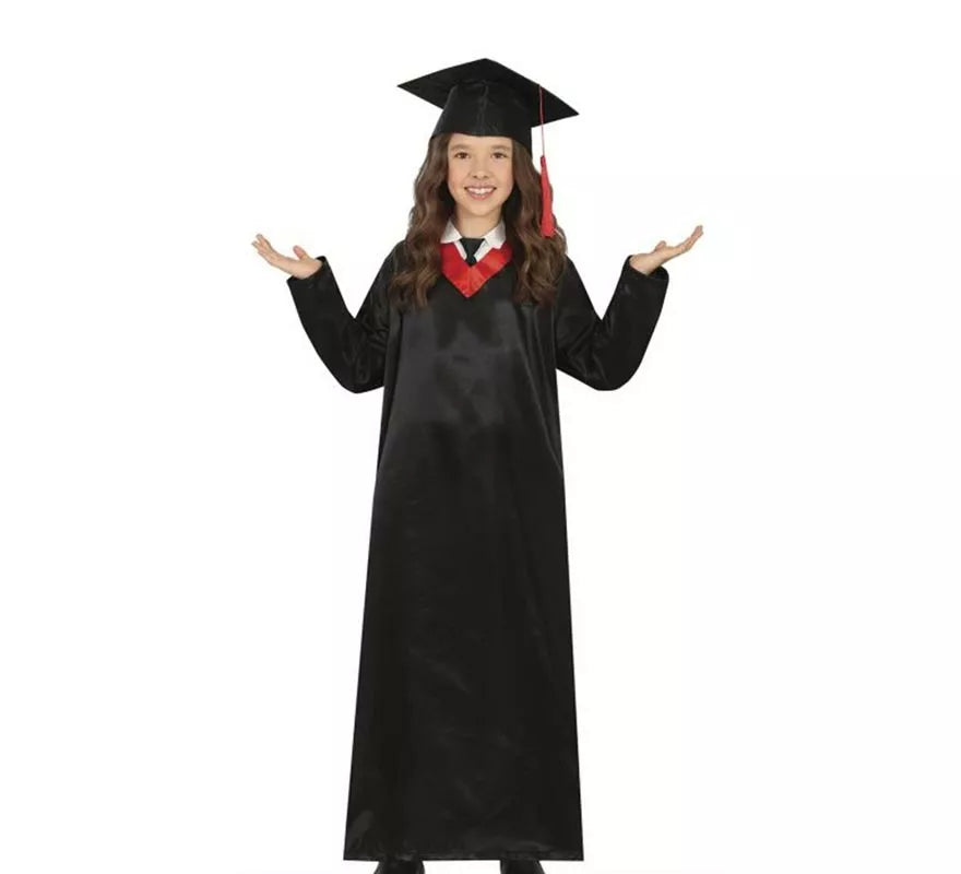 Disfraz de Graduado rojo y negro para niños y adolescentes