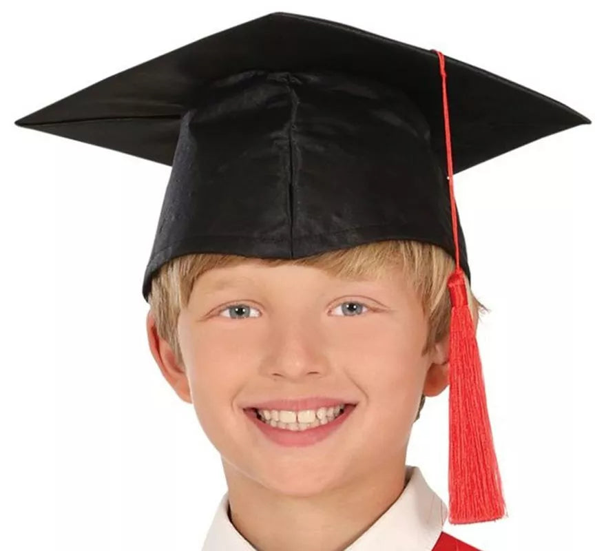 Disfraz de Graduado rojo y negro para niños y adolescentes