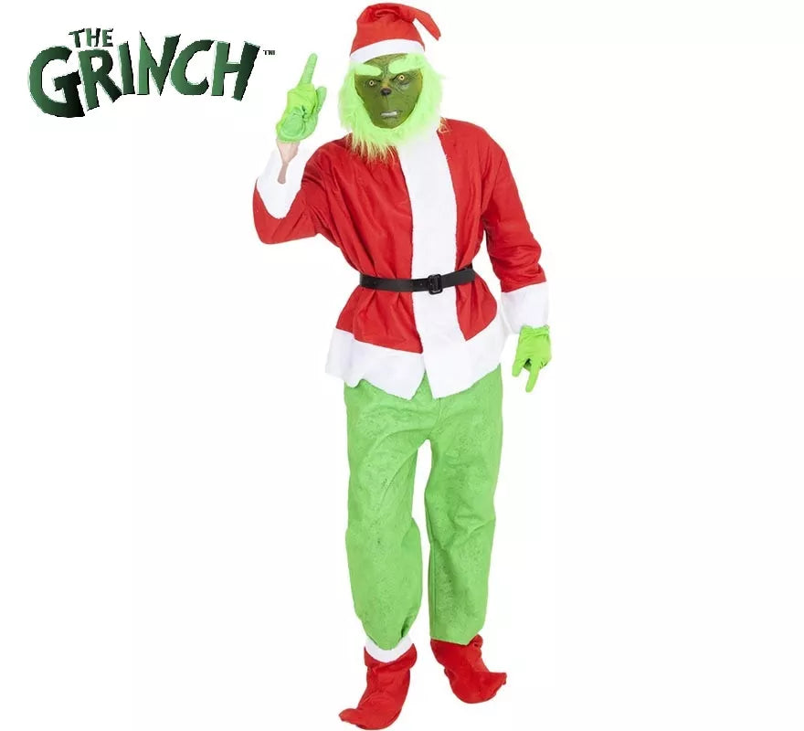 Translation missing: fr.Disfraz de Grinch con gorro y máscara para hombre