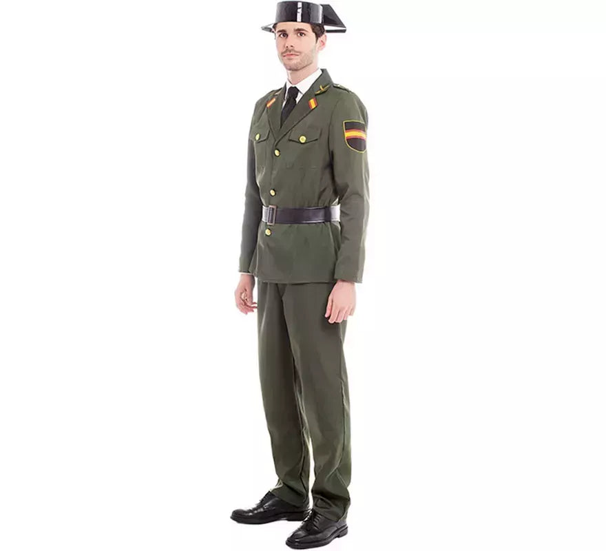 Translation missing: fr.Disfraz de Guardia Civil Verde para hombre
