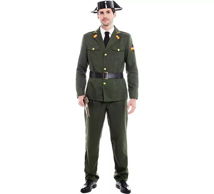 Translation missing: fr.Disfraz de Guardia Civil Verde para hombre