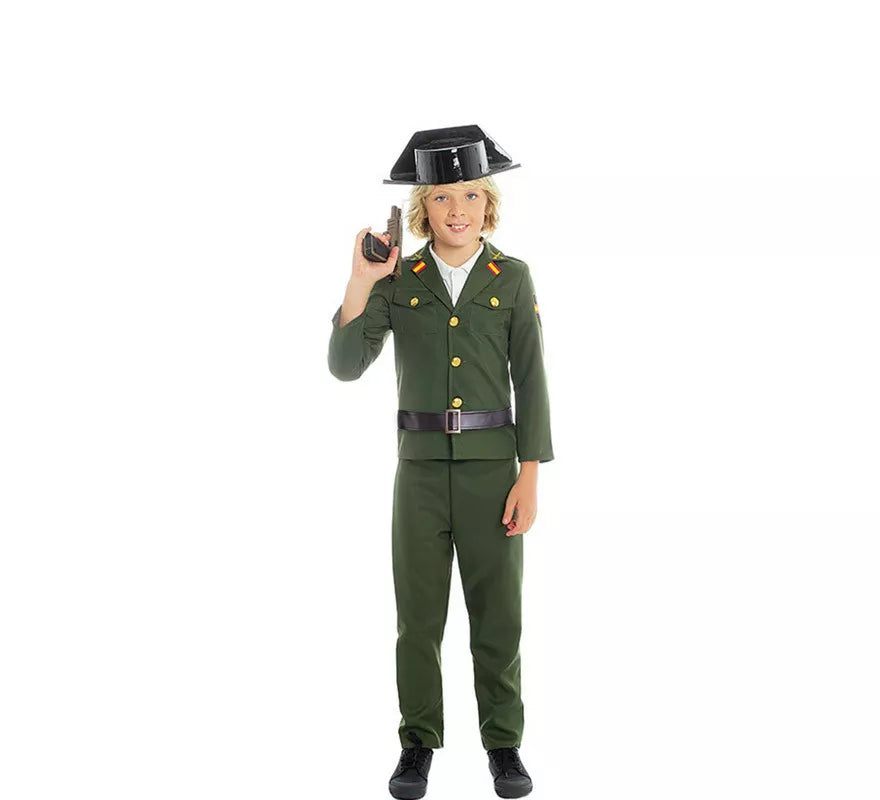 Translation missing: fr.Disfraz de Guardia Civil Verde para niño