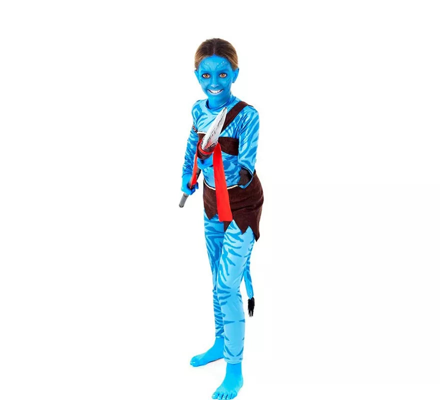 Translation missing: fr.Disfraz de Guerrera Tribal azul para niña