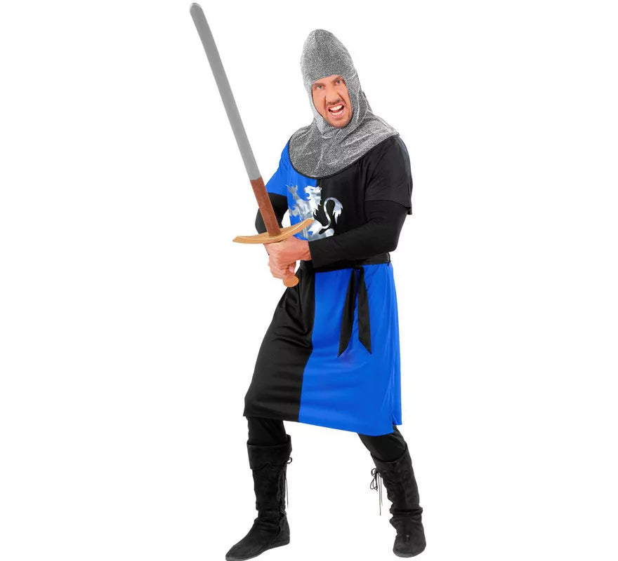 Translation missing: fr.Disfraz de Guerrero Medieval Azul para hombre