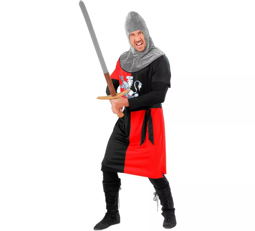 Translation missing: fr.Disfraz de Guerrero Medieval Rojo para hombre