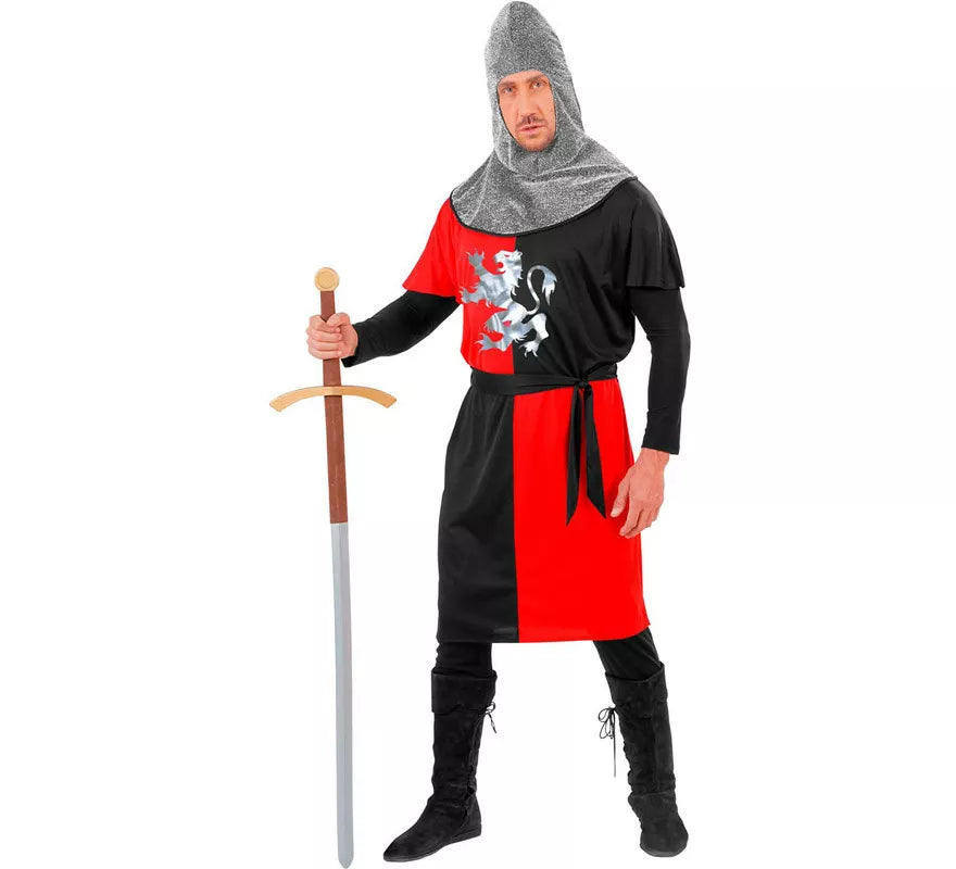 Translation missing: fr.Disfraz de Guerrero Medieval Rojo para hombre