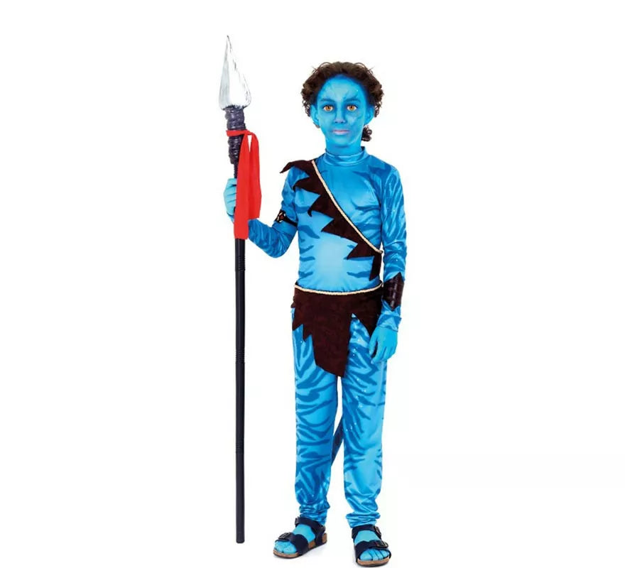 Translation missing: fr.Disfraz de Guerrero Tribal azul para niño