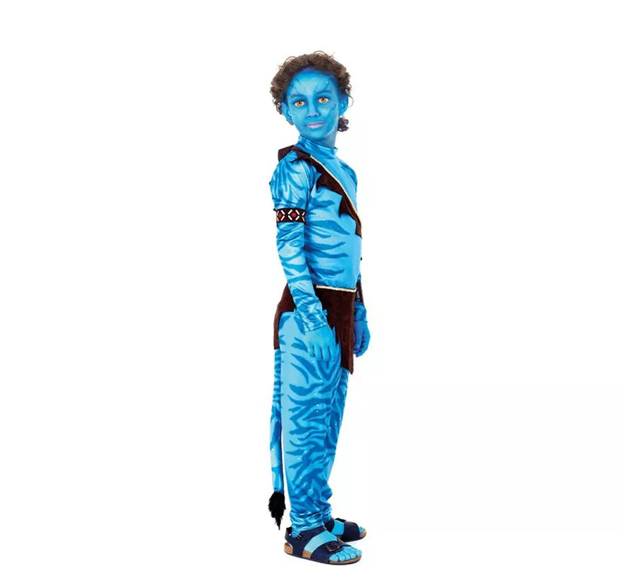 Translation missing: fr.Disfraz de Guerrero Tribal azul para niño