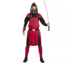 Costume de guerrier samouraï rouge pour homme