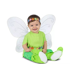 Déguisement de fée fleurie avec ailes et coiffe pour bébé