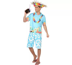 Déguisement de Hawaïen Bleu pour homme