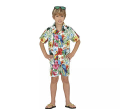 Costume hawaïen tropical blanc pour garçon