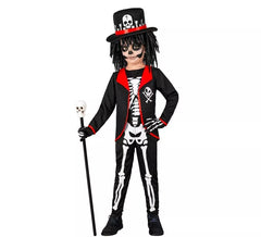 Costume de sorcier squelette vaudou pour garçon