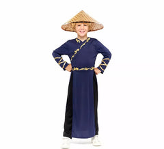 Costume de héros chinois bleu pour garçons