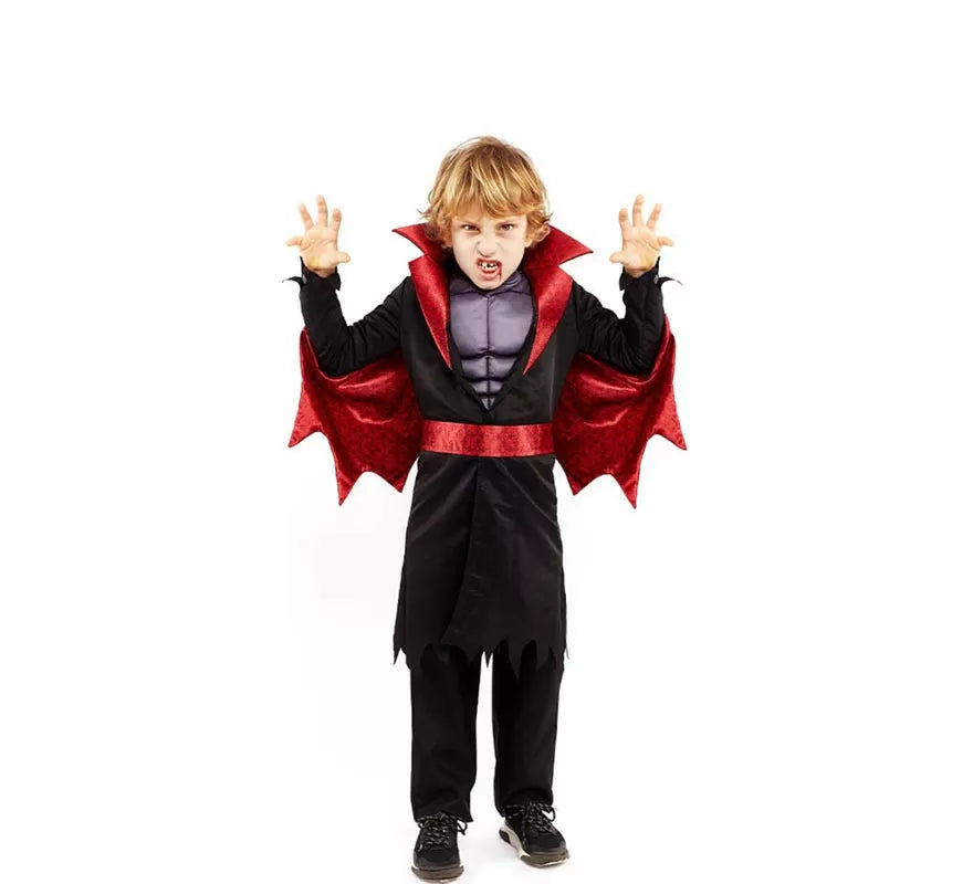 Translation missing: fr.Disfraz de Héroe Vampiro negro y rojo para niño y adolescente