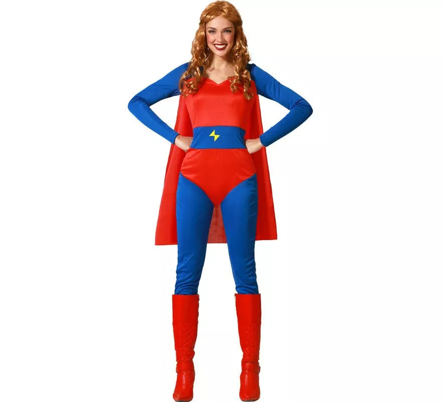 Translation missing: fr.Disfraz de Heroína de Cómic rojo y azul para mujer