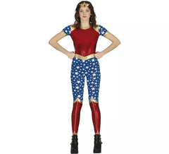 Déguisement héroïne étoile rouge et bleue adolescent