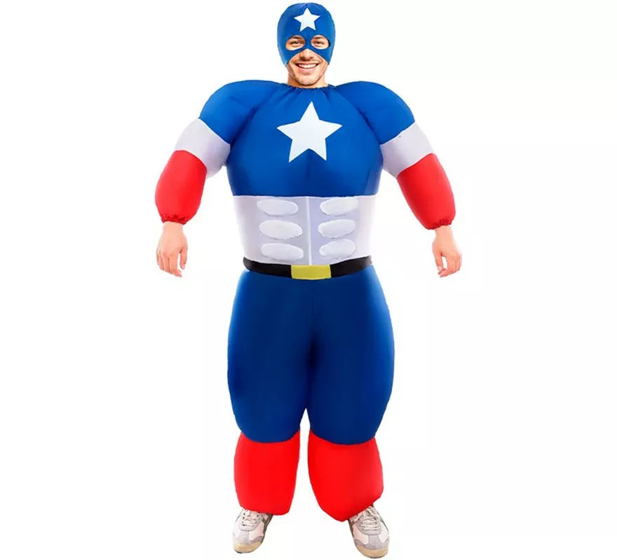 Translation missing: fr.Disfraz de Hinchable Star Héroe Americano para adulto