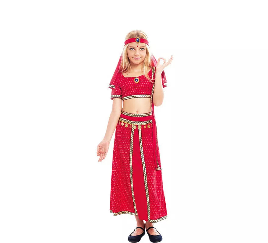 Translation missing: fr.Disfraz de Hindú Bollywood Fucsia para niña