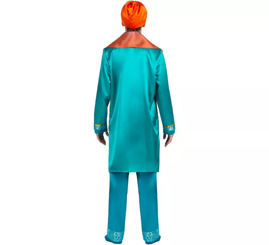 Translation missing: fr.Disfraz de Hindú Elegante azul y naranja para hombre