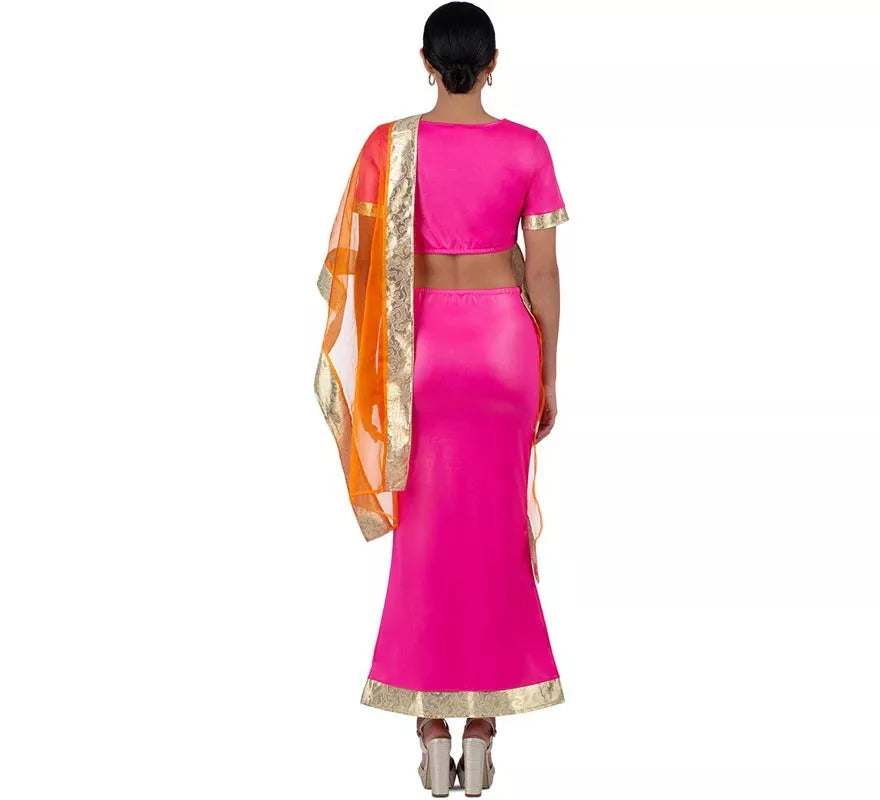 Translation missing: fr.Disfraz de Hindú Elegante fucsia y naranja para mujer
