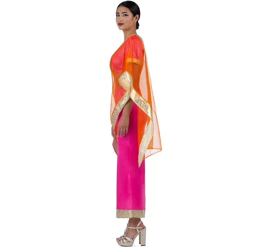 Translation missing: fr.Disfraz de Hindú Elegante fucsia y naranja para mujer