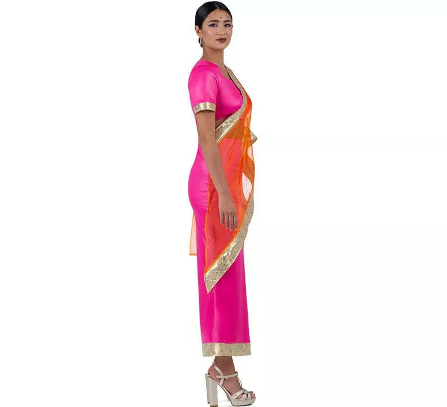 Translation missing: fr.Disfraz de Hindú Elegante fucsia y naranja para mujer