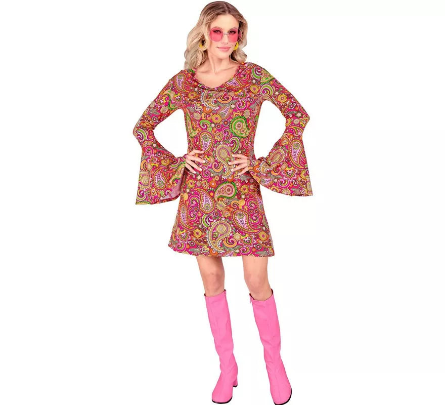 Translation missing: fr.Disfraz de Hippie años 60 Fashion Paisley para mujer