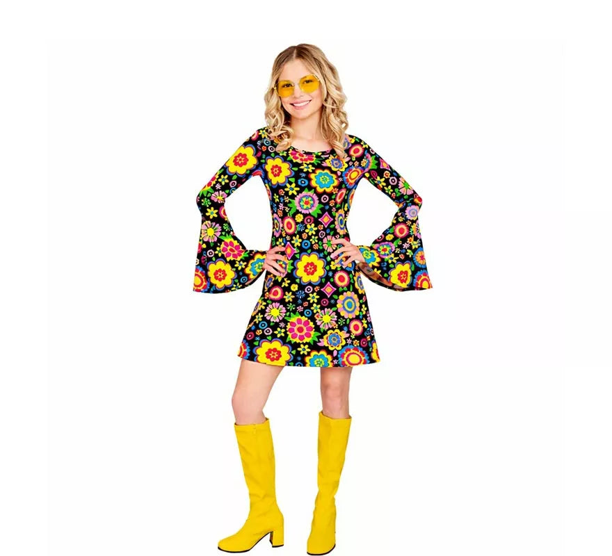 Translation missing: fr.Disfraz de Hippie años 60 Flores Fashion para mujer