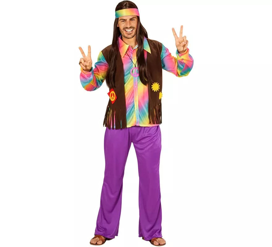 Translation missing: fr.Disfraz de Hippie Arcoíris para hombre
