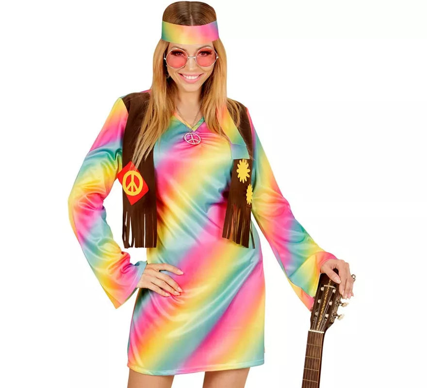 Translation missing: fr.Disfraz de Hippie Arcoíris para mujer