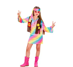 Costume hippie arc-en-ciel pour filles et adolescentes