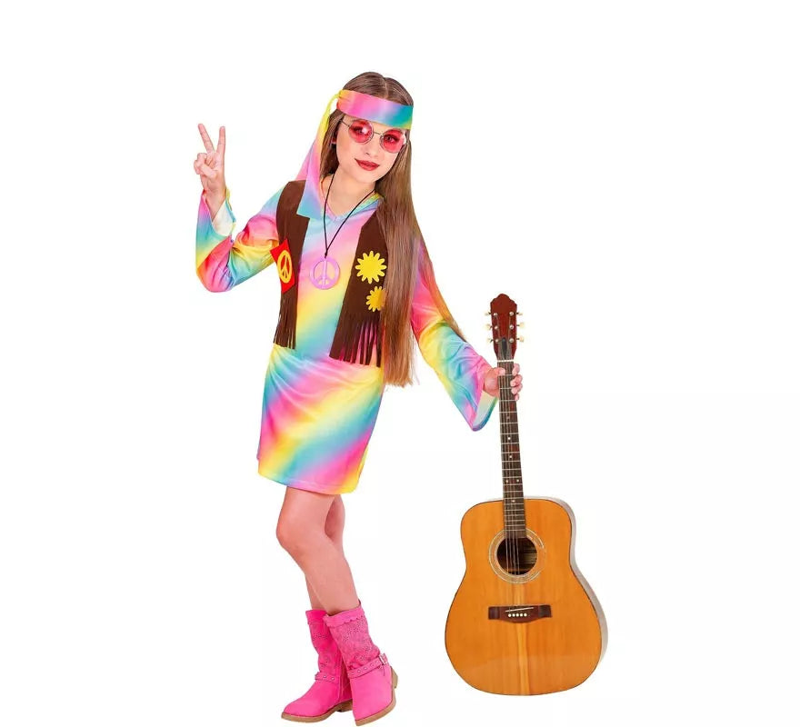 Translation missing: fr.Disfraz de Hippie Arcoíris para niña y adolescente