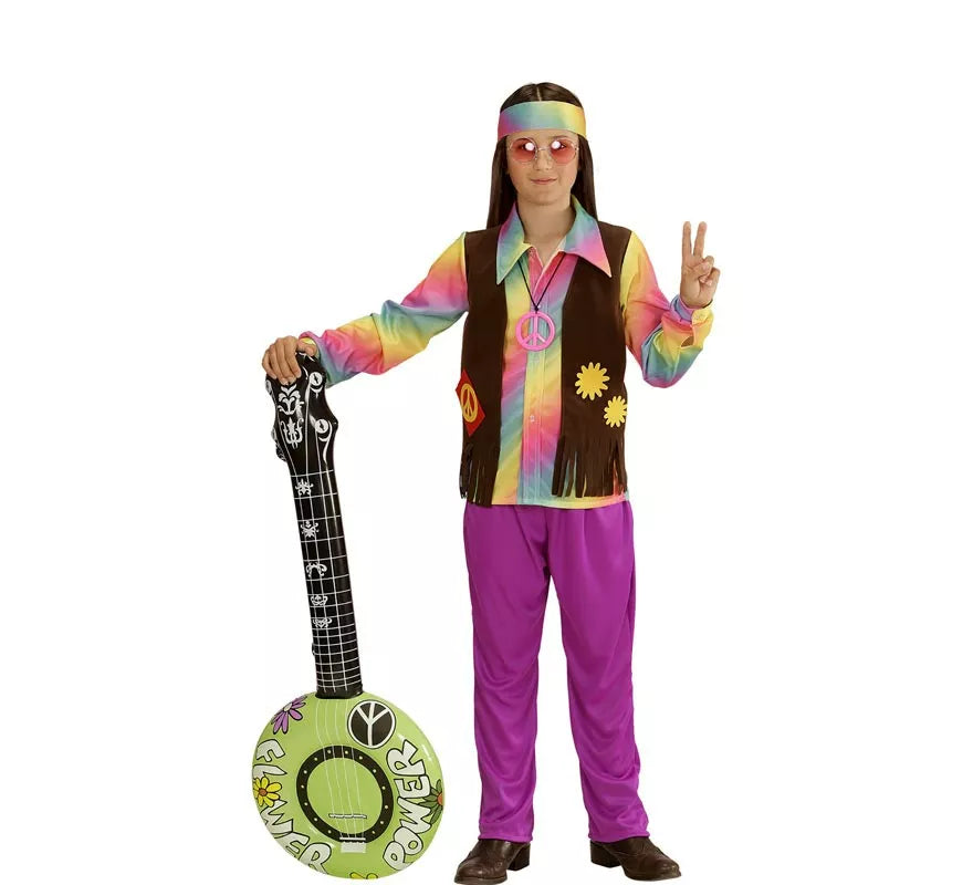 Translation missing: fr.Disfraz de Hippie Arcoíris para niño y adolescente