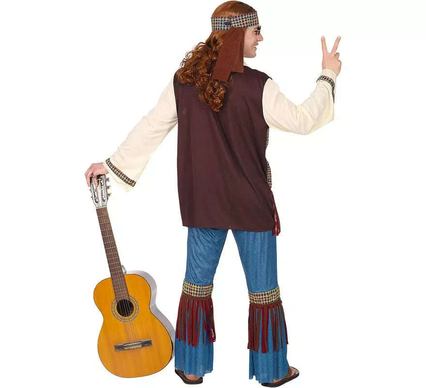 Translation missing: fr.Disfraz de Hippie beige para hombre